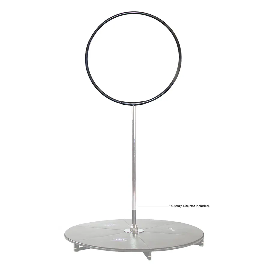 Lyra hoop extension above an X-Stage pole; the stage is not shown